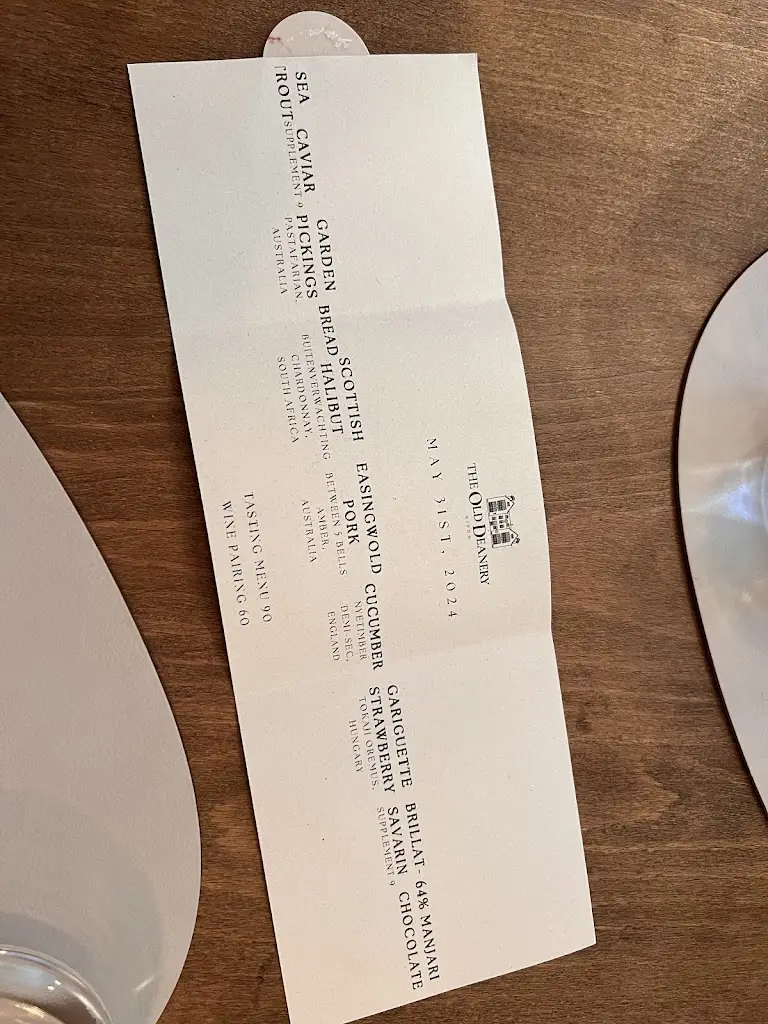 Menu_The Old Deanery_Ripon_image_4