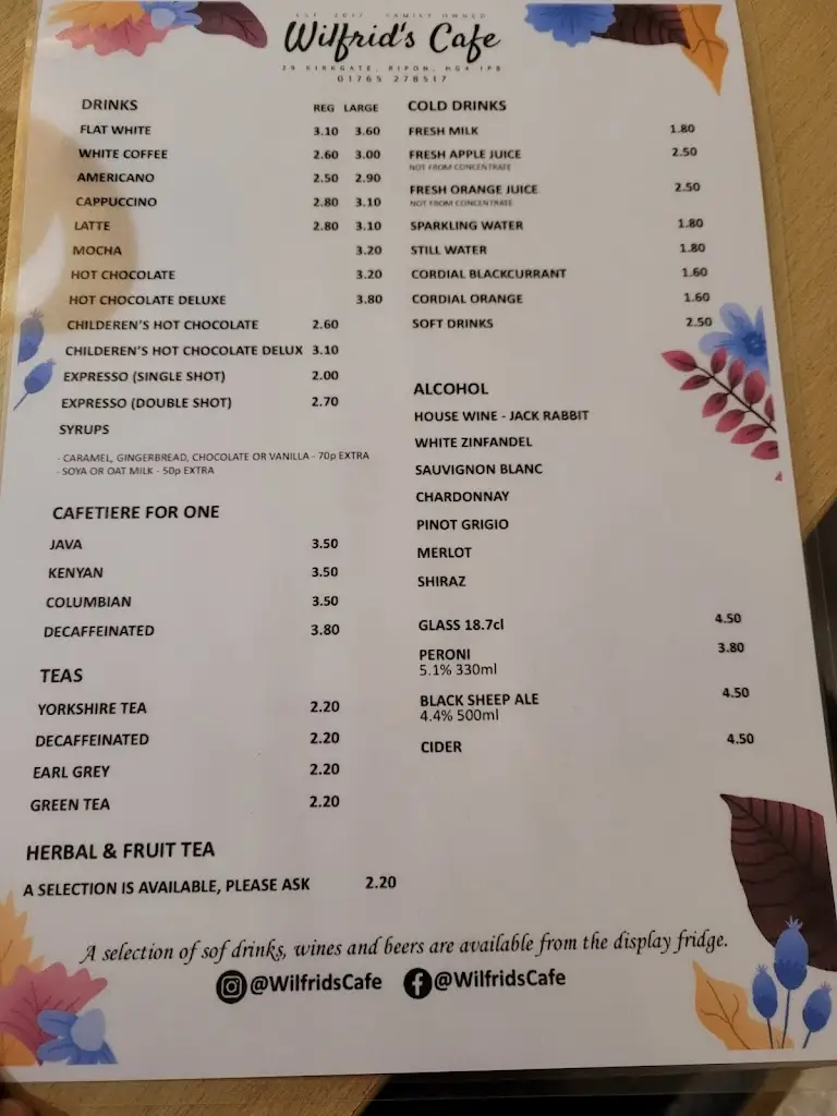 Menu_Wilfrid's Cafe_Ripon_image_3