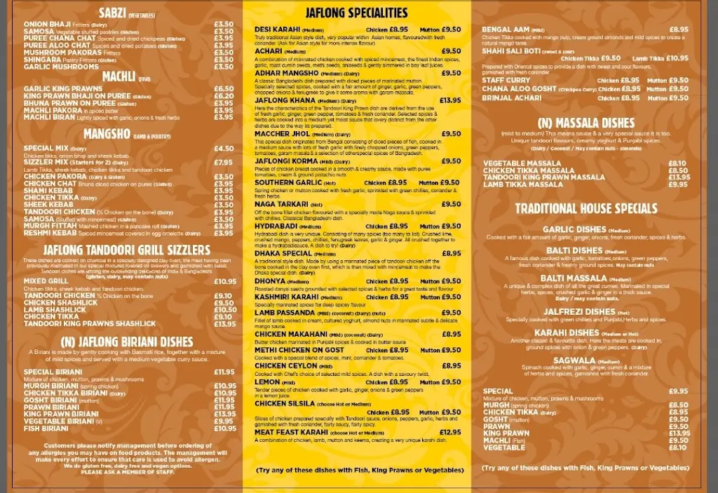 Menu_Jaflong Bangladeshi & Indian Restaurant_Ripon_immagine_2