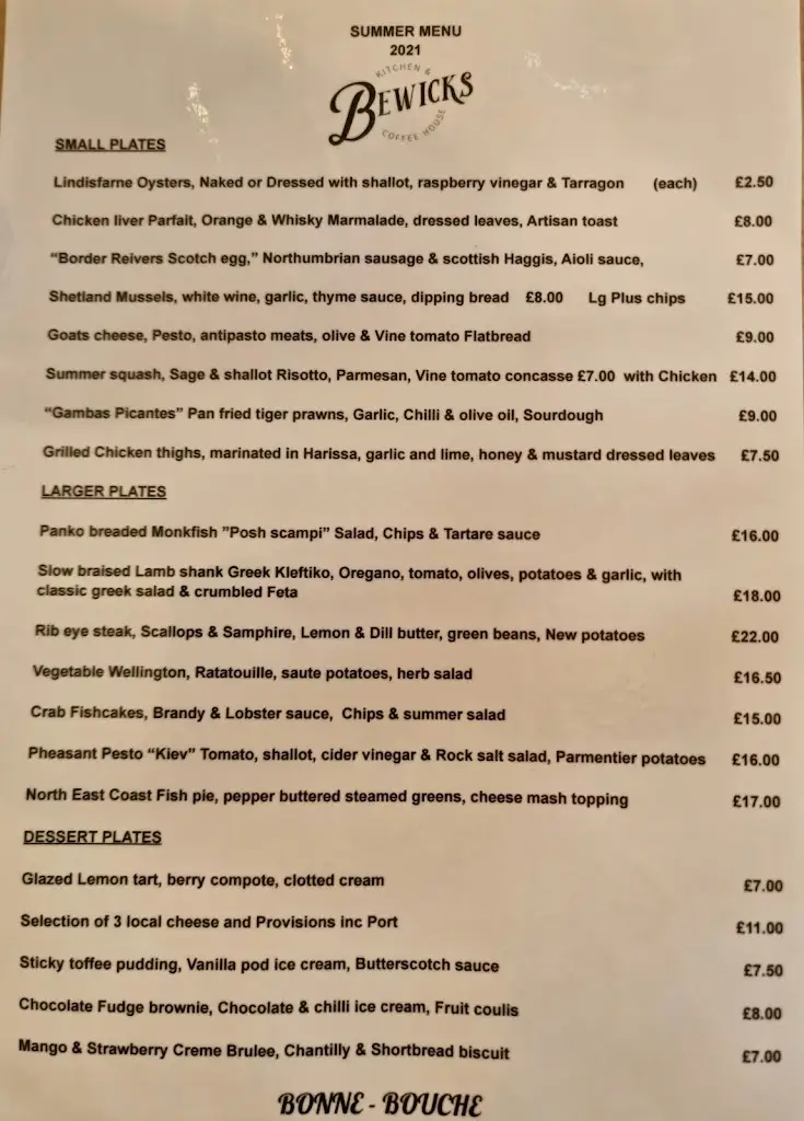 Menu_Bewicks Rothbury_Rothbury_immagine_1