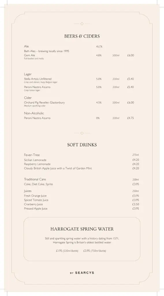 Menu_The Pump Room Restaurant_Bath and North East Somerset_image_1
