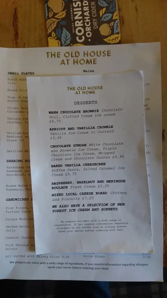 Menu_The Old House at Home_Romsey_image_3