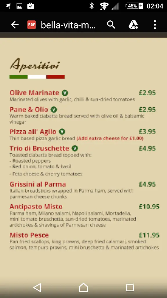 Menu_Bella Vita_Romsey_image_3