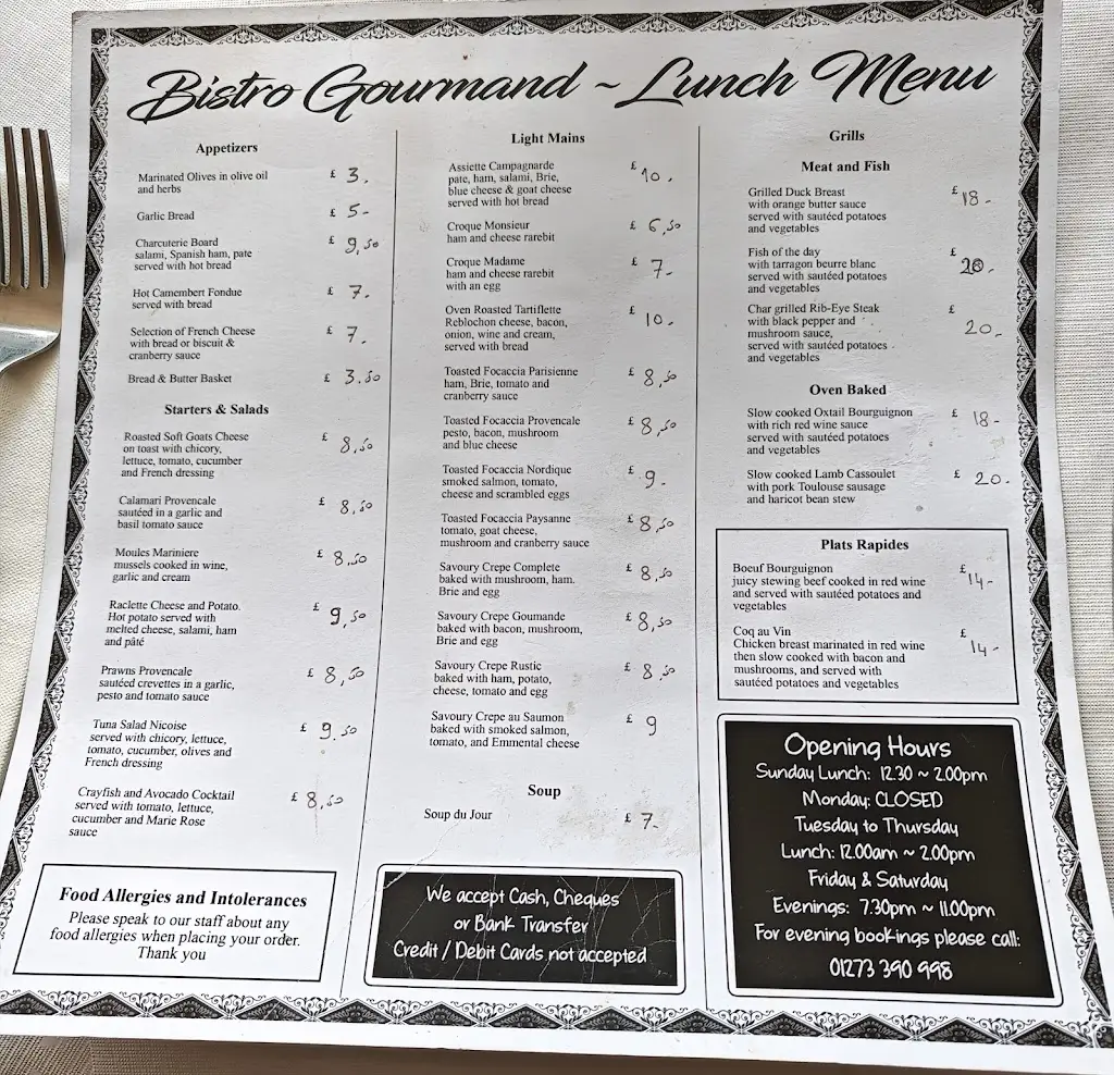 Menu_Bistro Gourmand_Rottingdean_image_1