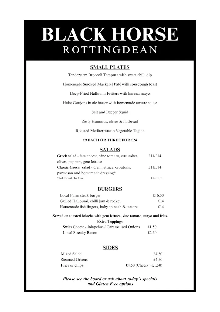 Menu_Black Horse, Rottingdean_Rottingdean_image_2