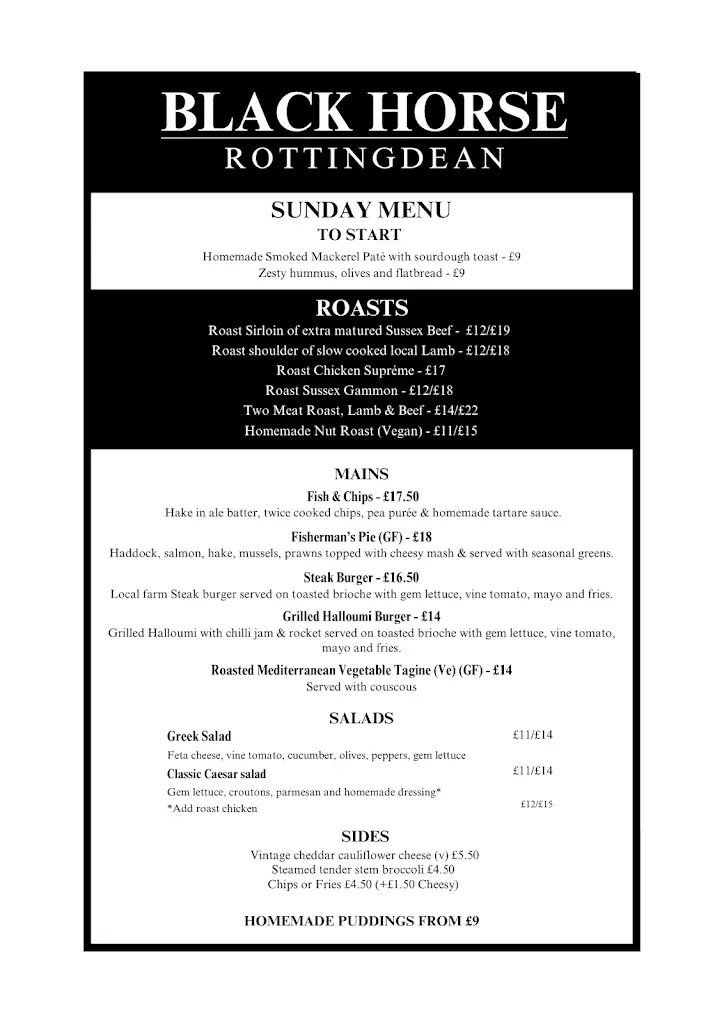 Menu_Black Horse, Rottingdean_Rottingdean_image_3