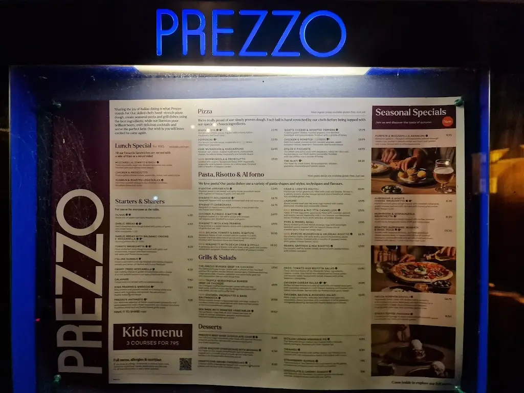 Menü_Prezzo Italian Restaurant Ringwood_Ringwood_Bild_1