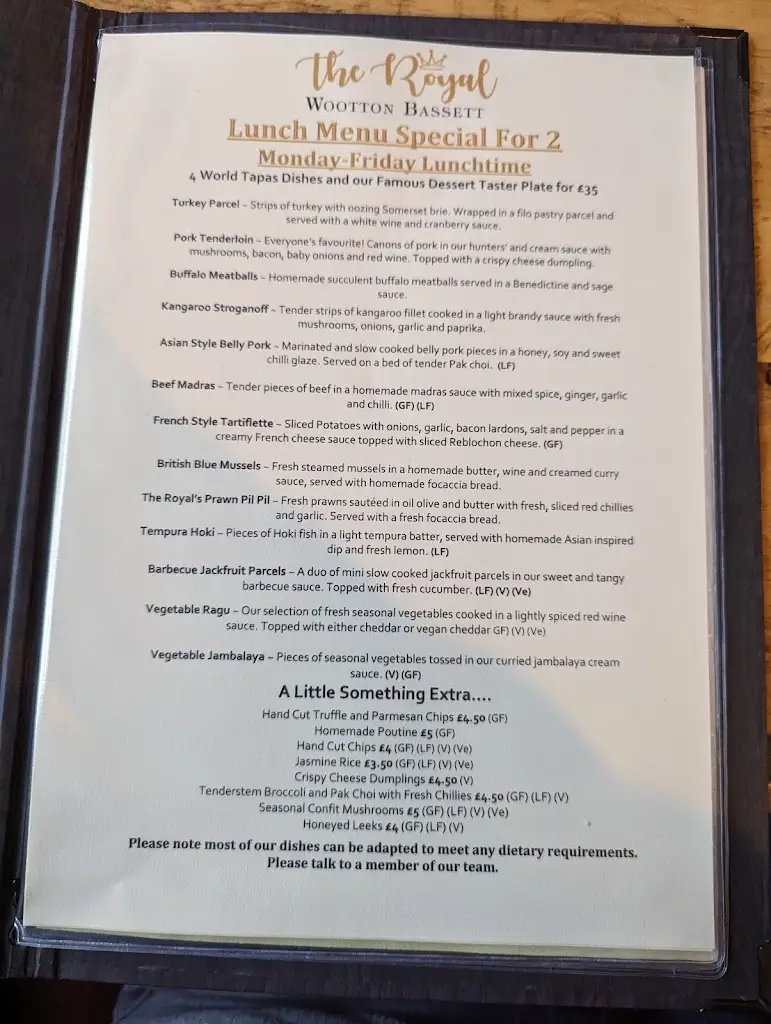 Menu_The Royal Wootton Bassett_Royal Wootton Bassett_image_4