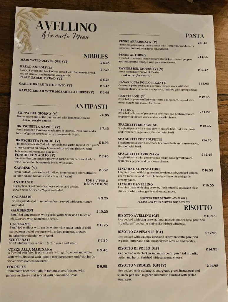 Menu_Avellino Italian Restaurant_Ross on Wye_image_2