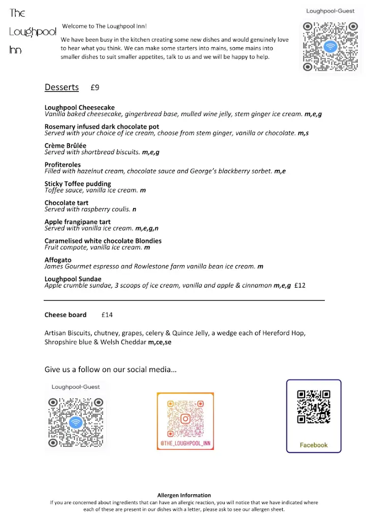 Menu_The Loughpool Inn_Ross on Wye_immagine_1