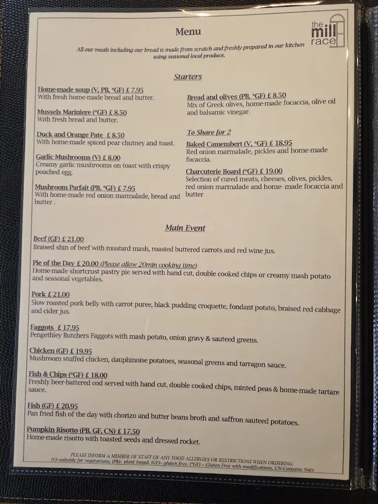 Menu_The Mill Race_Ross on Wye_image_1