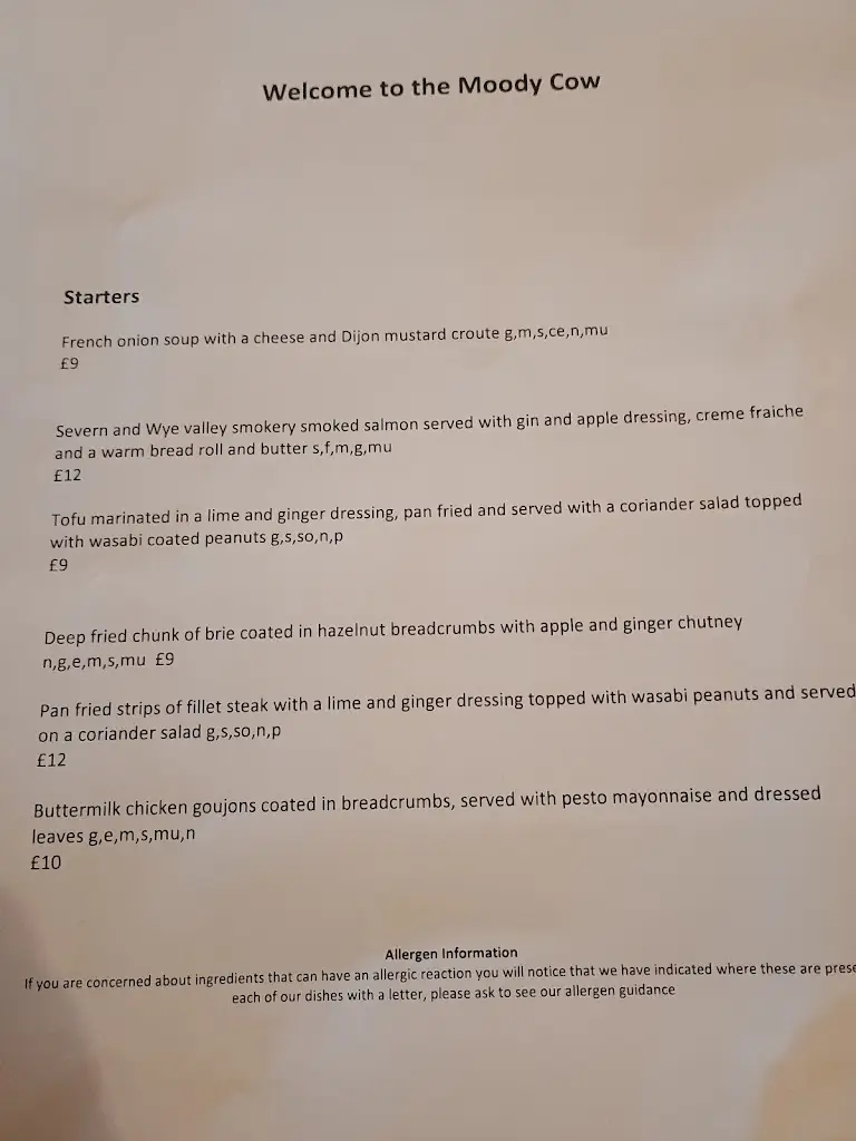Menu_The Moody Cow_Ross on Wye_image_1