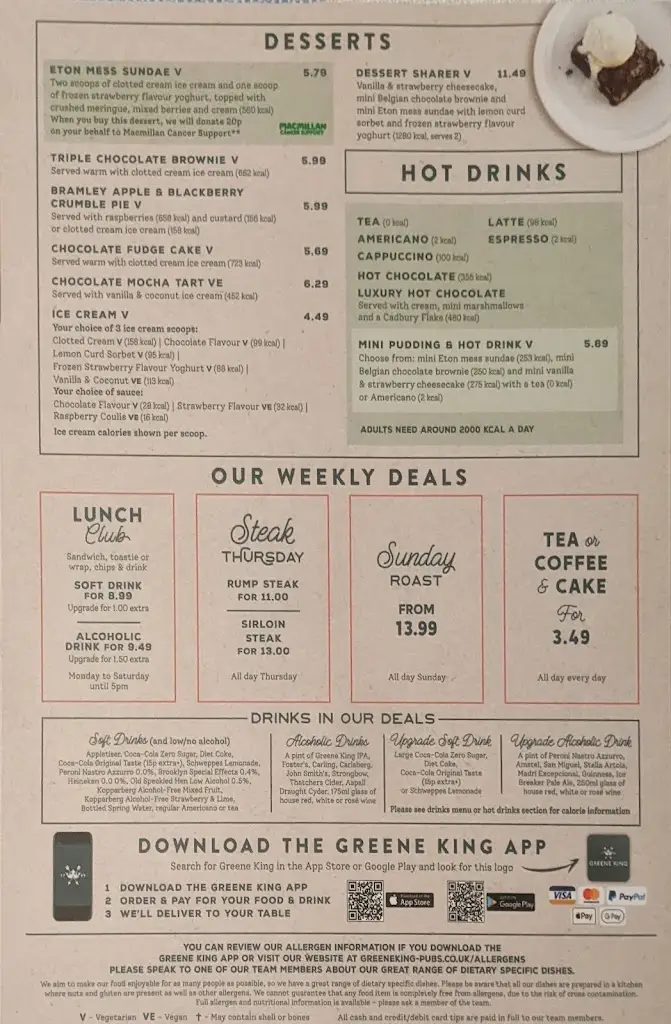 Menu_Rose and Crown_Rowhedge_immagine_2