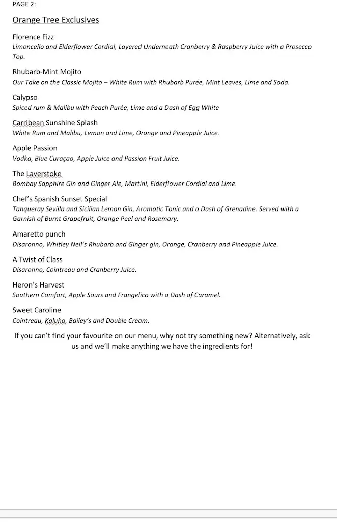 Menu_The Orange Tree Tapas Restaurant - Wine, Gin and Cocktail Bar_Rowhedge_image_2