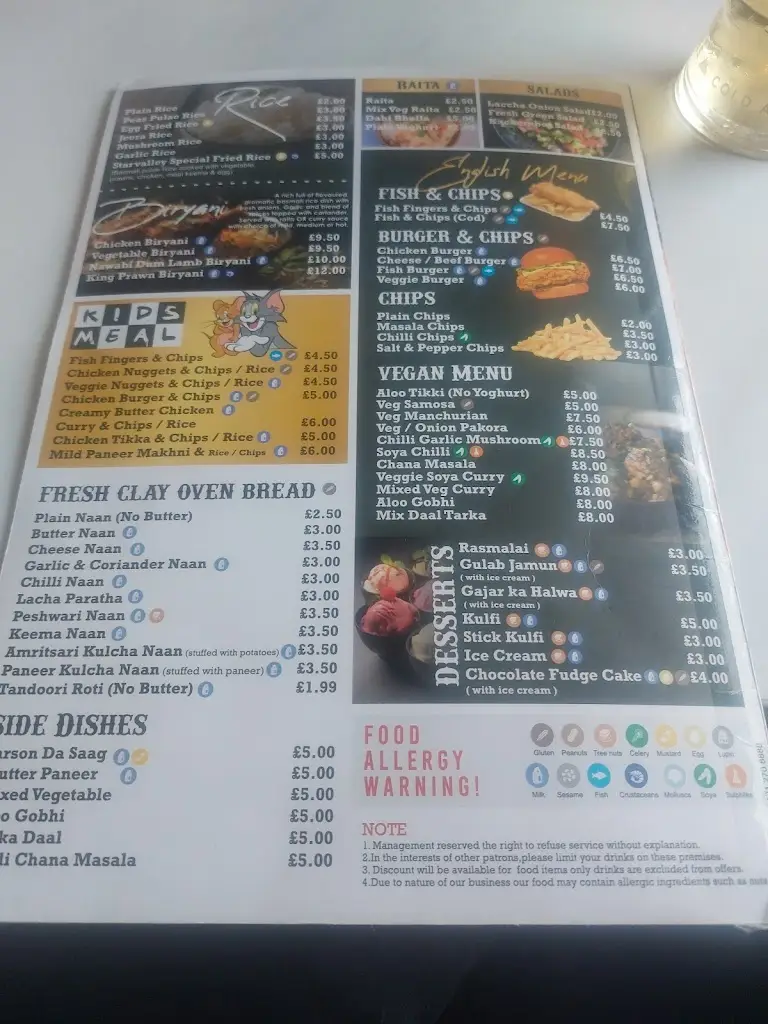 Menu_StarValley Bar & Restaurant_Rowley Regis_image_1