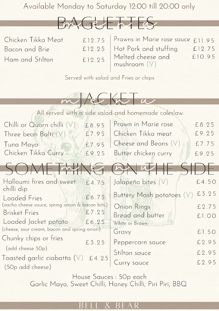 Menu_Bell & Bear Inn_Rowley Regis_image_2