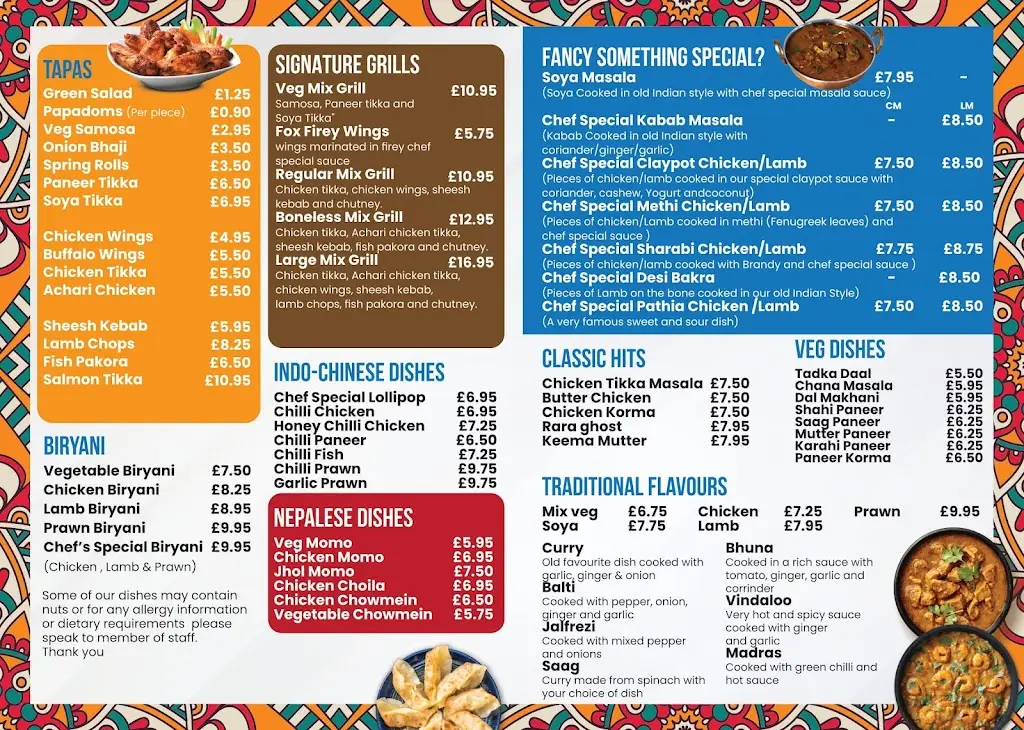 Menu_The Fox Tavern_Rowley Regis_image_4