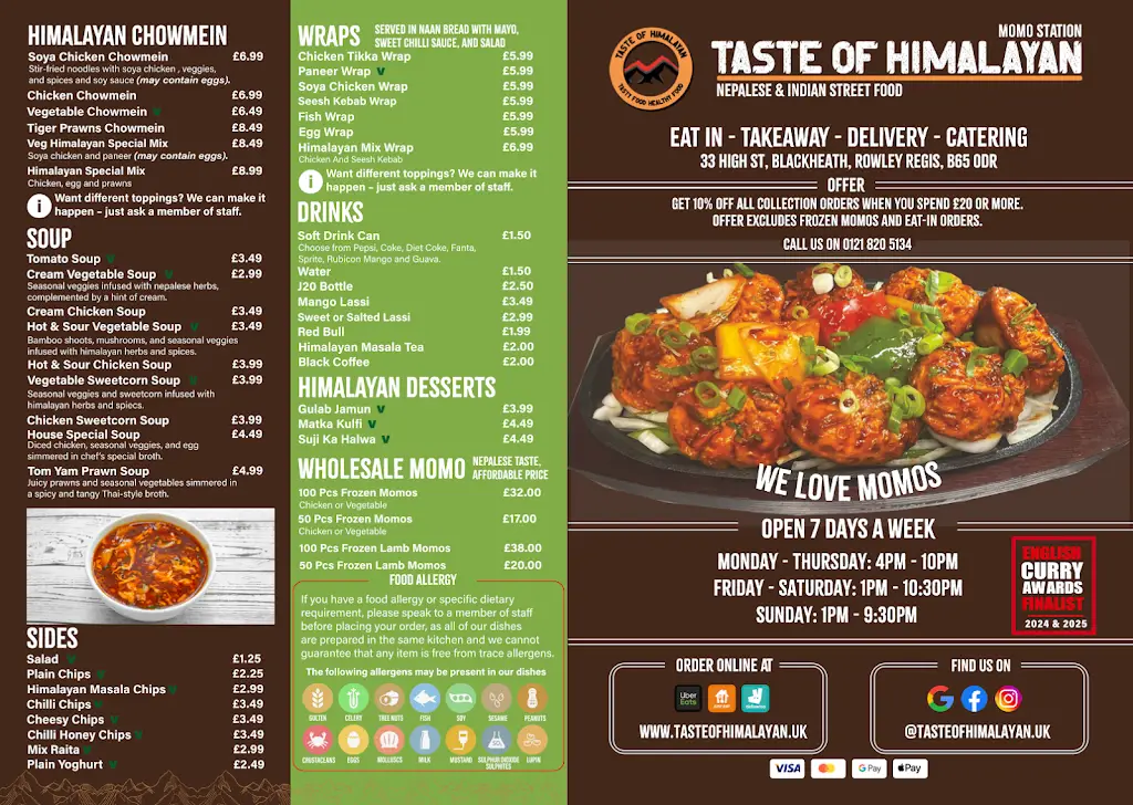 Menu_Taste of Himalayan_Rowley Regis_image_2