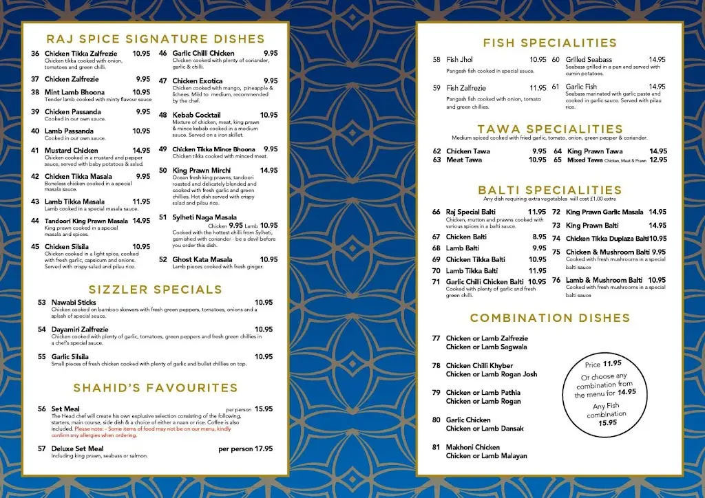 Menu_The Raj Spice_Rowley Regis_image_1