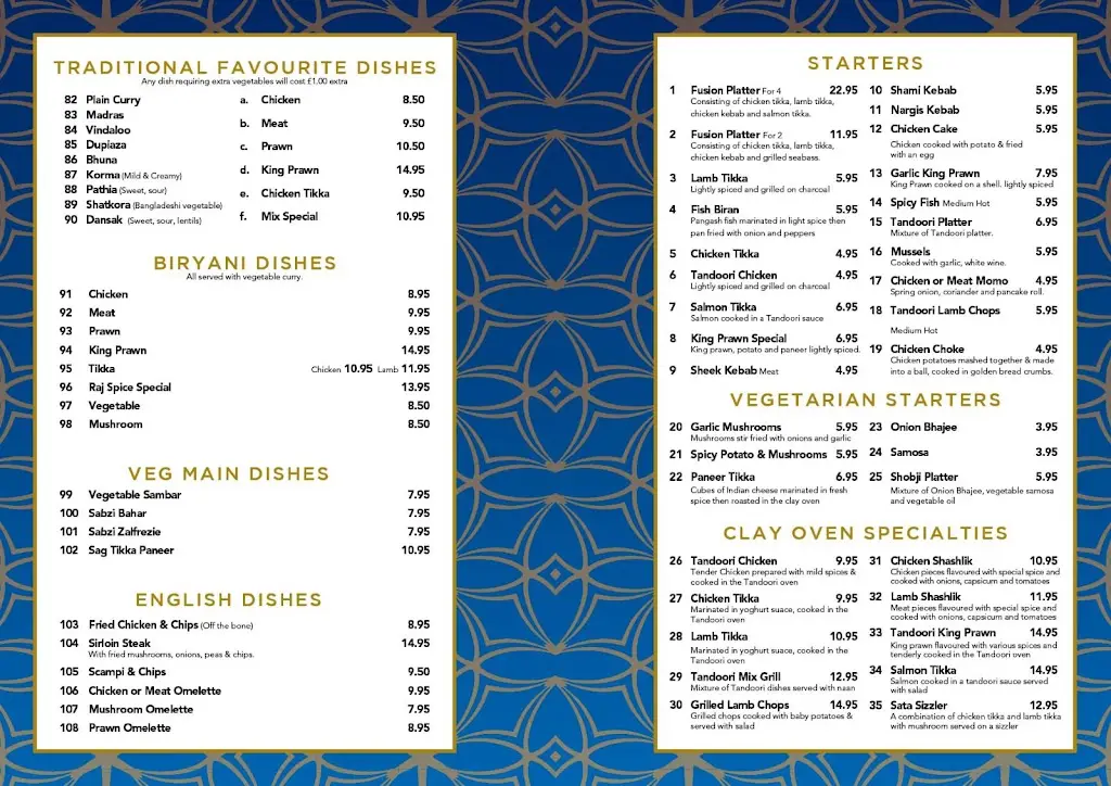 Menu_The Raj Spice_Rowley Regis_image_2