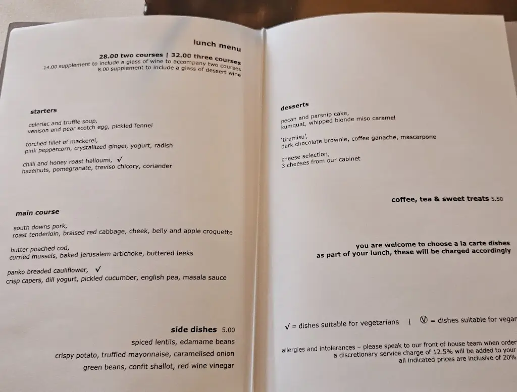 Menu_Thackeray's Restaurant_Royal Tunbridge Wells_image_1