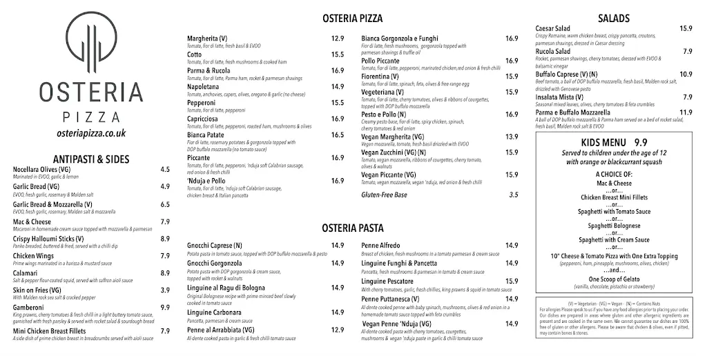Menu_Osteria Pizza_Royal Tunbridge Wells_imagen_1