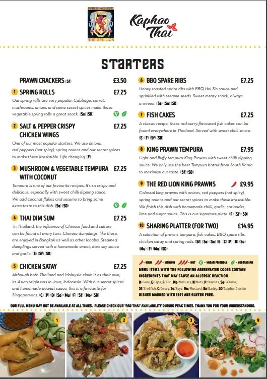 Menu_Red Lion_Rusthall_imagen_1