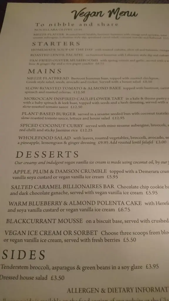 Menu_Castle Barnsley Rd Wakefield_Ryhill_immagine_2