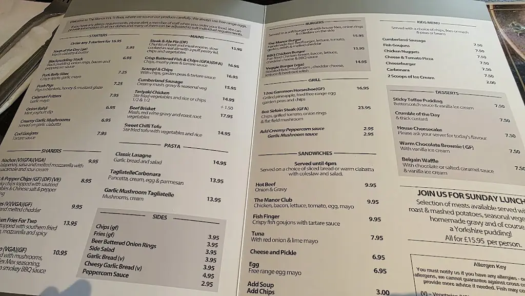 Menu_The Manor Inn, St Bees_Saint Bees_image_3