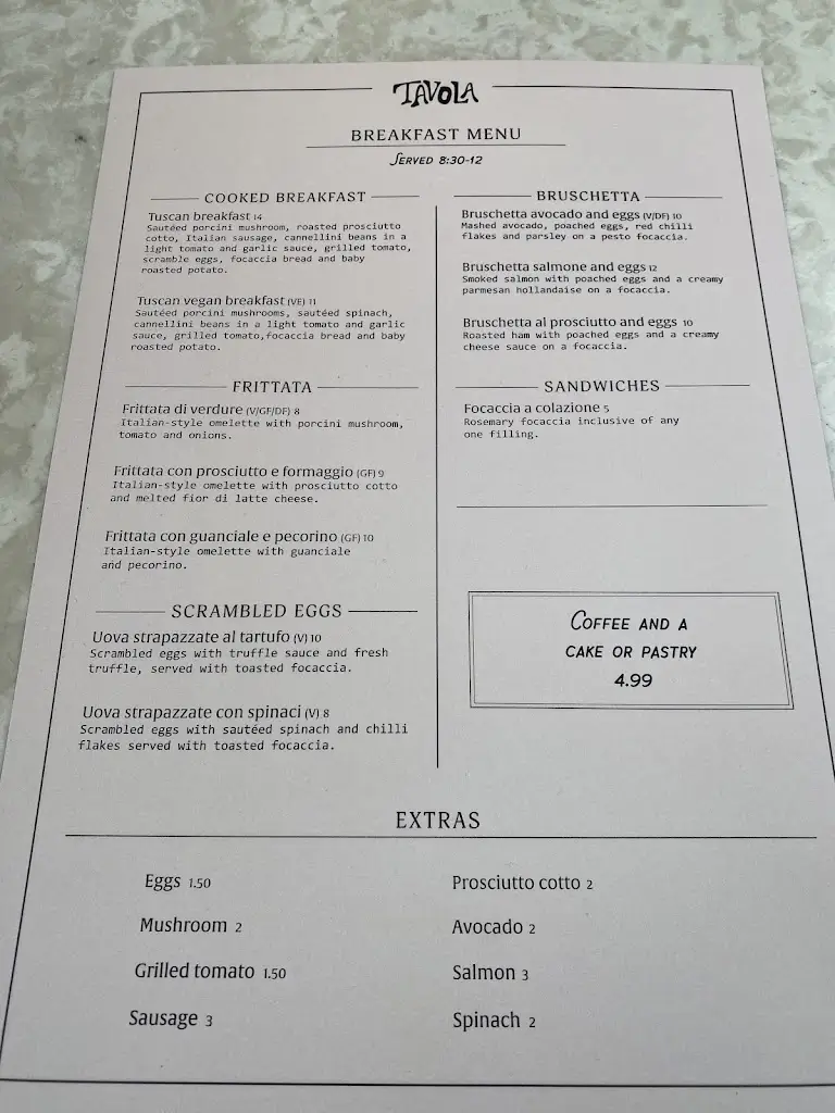 Menu_Tavola Italian Restaurant Leamington Spa_Royal Leamington Spa_image_3