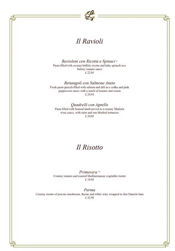 Menu_La Coppola Ristorante & Oyster Bar_Royal Leamington Spa_image_1