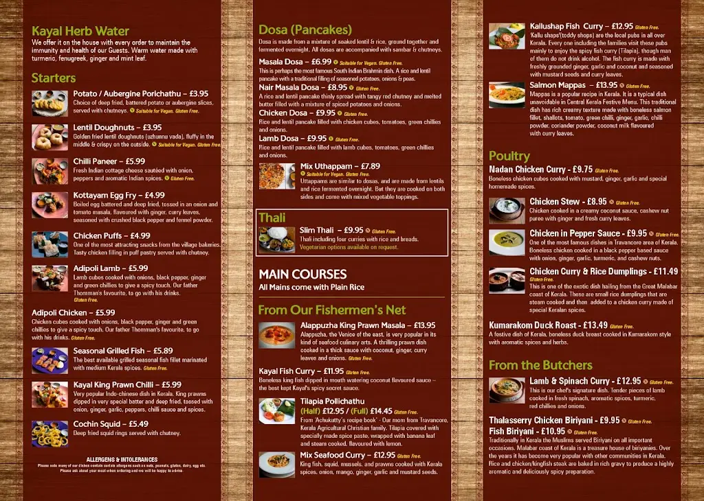 Menü_Kayal_Royal Leamington Spa_Bild_1