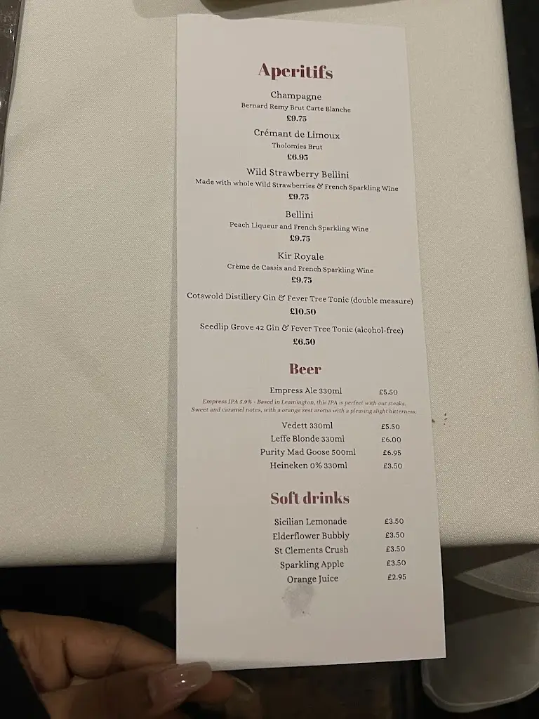 Menu_Oscars French Steakhouse and Bistro_Royal Leamington Spa_image_1