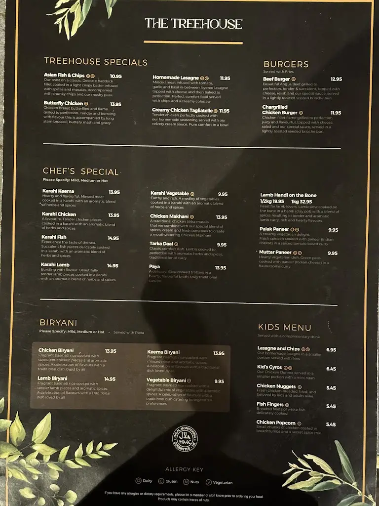Menu_The Treehouse Restaurant & Grill_Batley_image_1