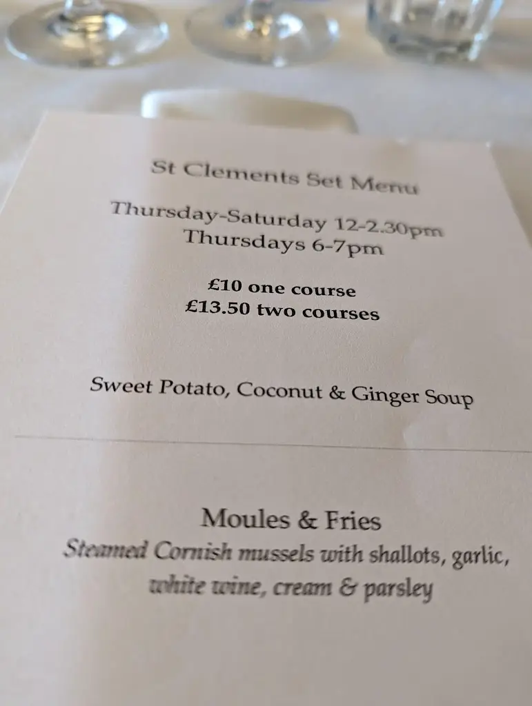 Menu_St Clement's Restaurant_Saint Leonards-on-Sea_image_1
