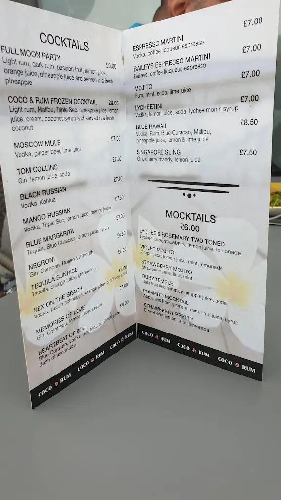 Menu_Coco & Rum,Saltburn by the sea_Saltburn-by-the-Sea_image_1