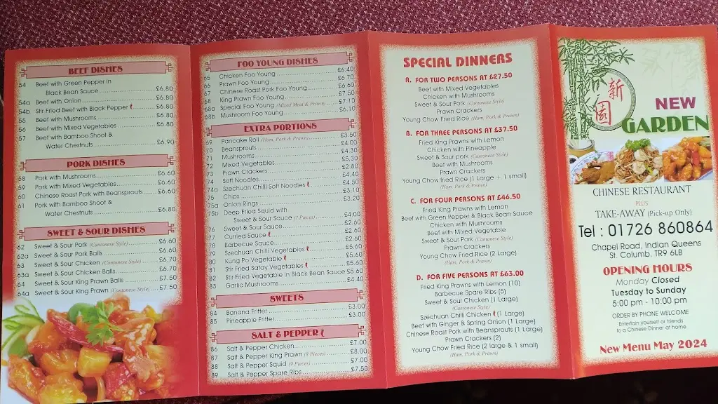 Menu_New Garden Chinese Restaurant_Saint Columb Major_image_2