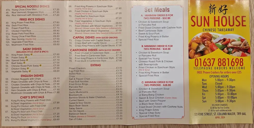 Menü_Sun House_Saint Columb Major_Bild_2