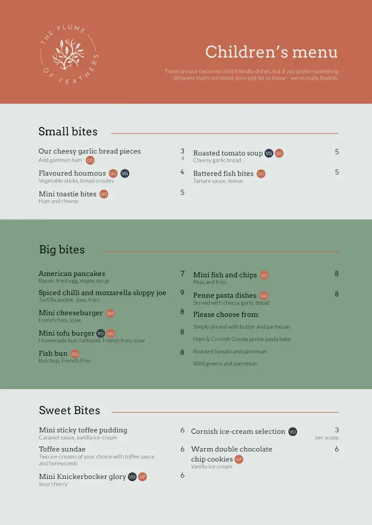 Menu_The Plume Of Feathers, Newquay_Saint Columb Major_image_1