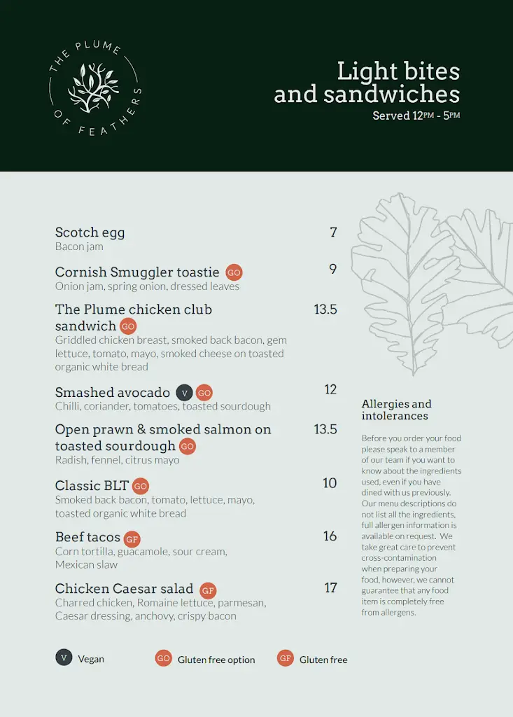 Menu_The Plume Of Feathers, Newquay_Saint Columb Major_image_2