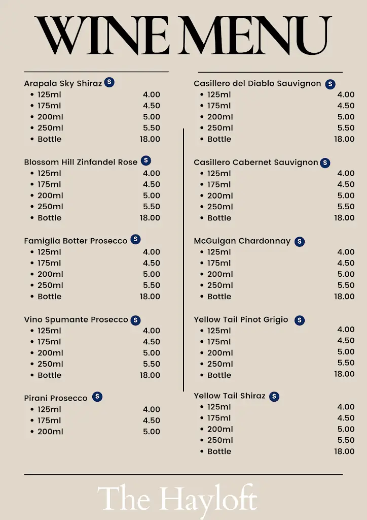 Menu_Hayloft Bar_Saint Columb Major_image_2