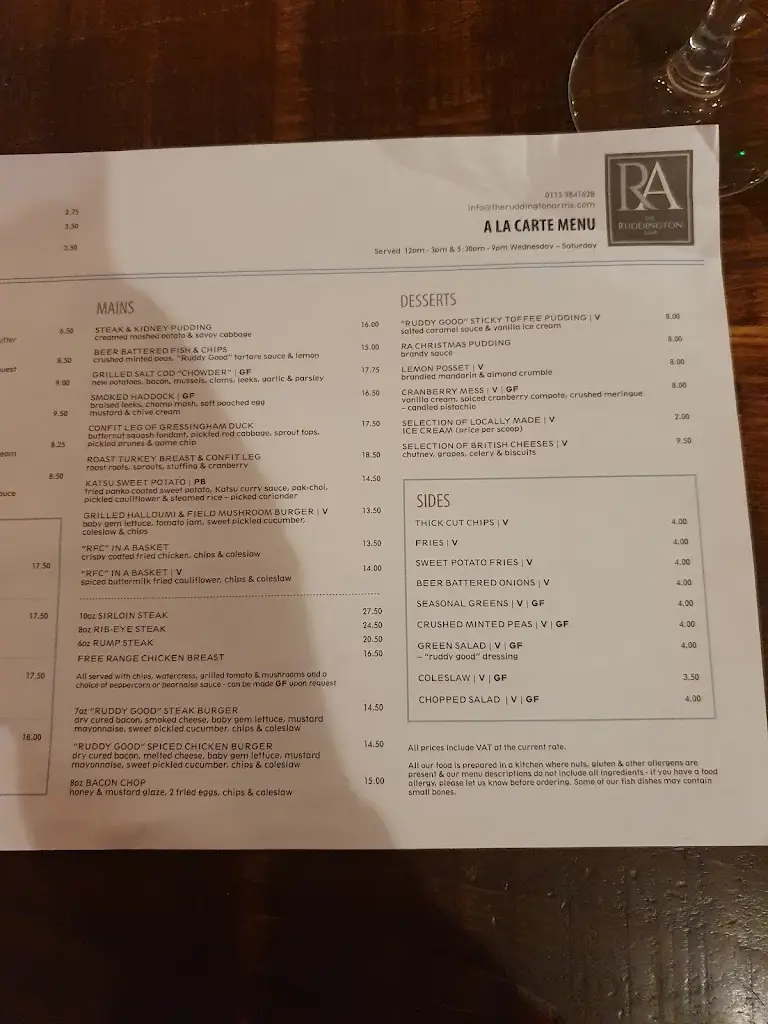 Menu_The Ruddington Arms_Ruddington_image_2