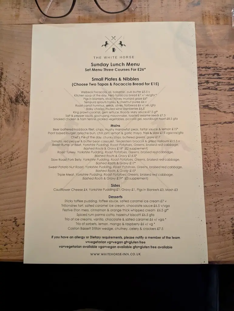 Menu_White Horse Inn_Ruddington_image_1