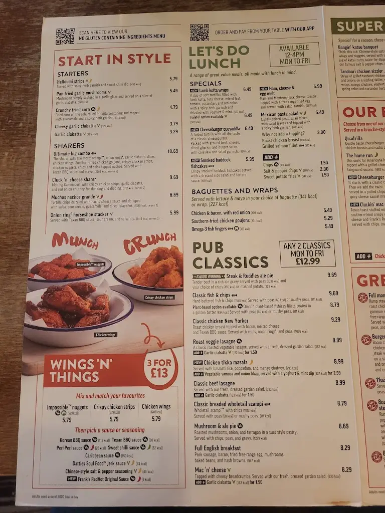 Menu_The Wolds, Nottingham - Hungry Horse_Ruddington_image_1
