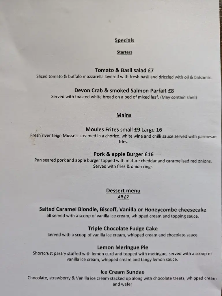 Menu_The Globe Inn_Sampford Peverell_image_4