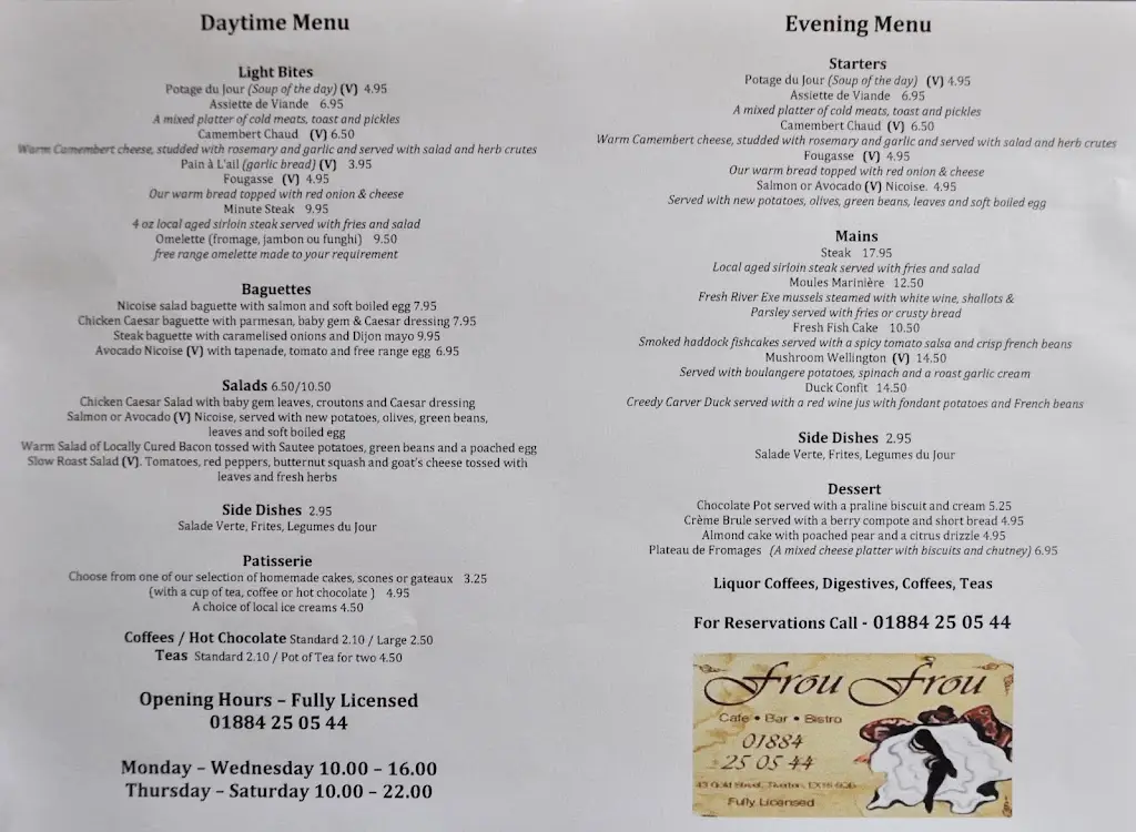 Menu_Frou Frou_Sampford Peverell_image_3