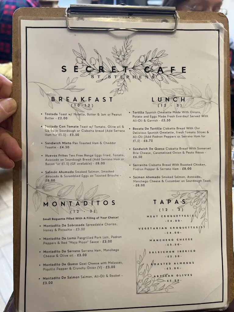 Menu_Secret Café_Saint Stephen_image_1