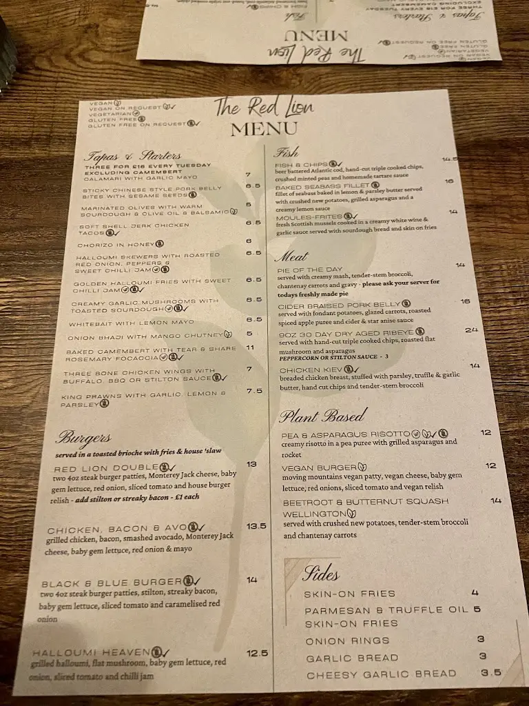 Menu_Red Lion_Sapcote_immagine_2