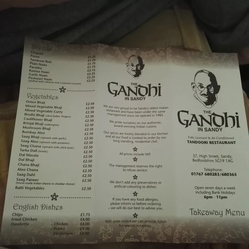 Menu_The Gandhi in Sandy_Sandy_image_3