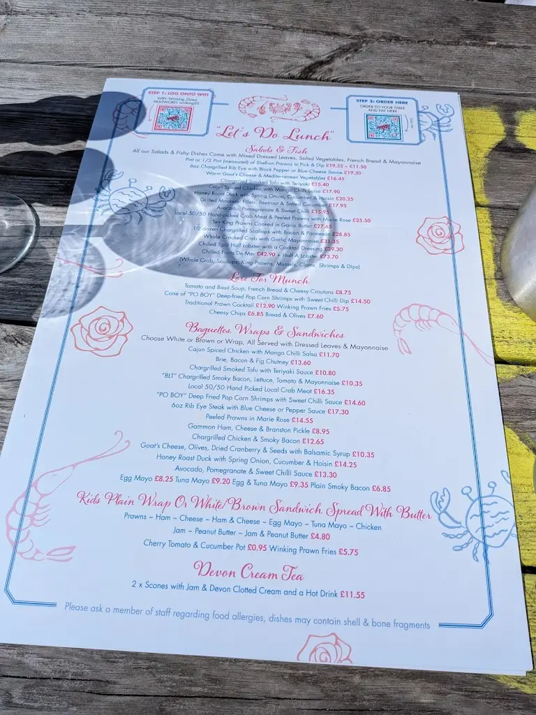 Menu_The Winking Prawn_Salcombe_image_2